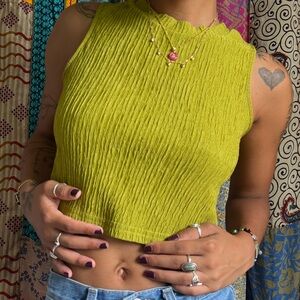 Lime Green Sleeveless Women's Top